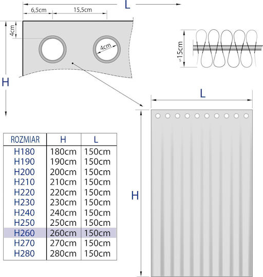 Hobbygarden 260 Stück Partydekorationen Wave Poplin Vorhang