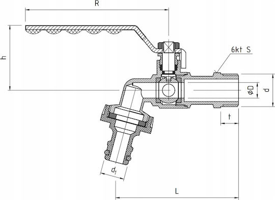 Perfexim Pha-070 G1/2 Z Pn10 Dn15 Ball Valve Outlet Seal Ii Cuzn-c Frost Resistant