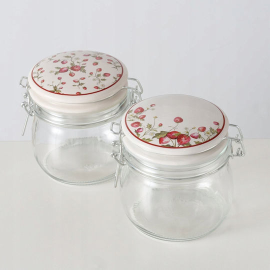 Boltze Vază Utilizare Generală Cu Capac Ermetic Sticlă Transparentă 450ml