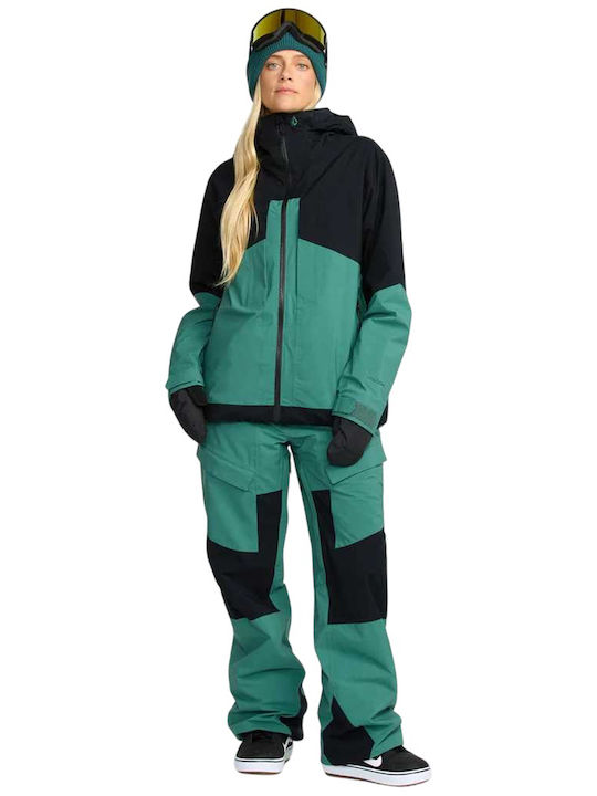 Volcom Stretch H0652602-SUG Γυναικείο Μπουφάν Gore-Tex για Σκι & Snowboard Πράσινο