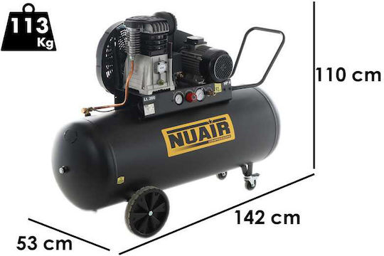 Nuair Luftkompressor mit Leistung 3hp und Lufttank 200Es 060-093-1000