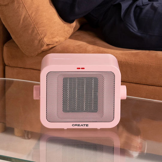 Create Warm Box Ceramic Fan Heater Room Floor Pink 1500W
