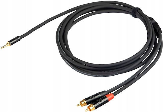 Proel Καλώδιο Ήχου 3.5mm male - RCA male Μαύρο 3m με Επίχρυσους Ακροδέκτες CHLP215LU3