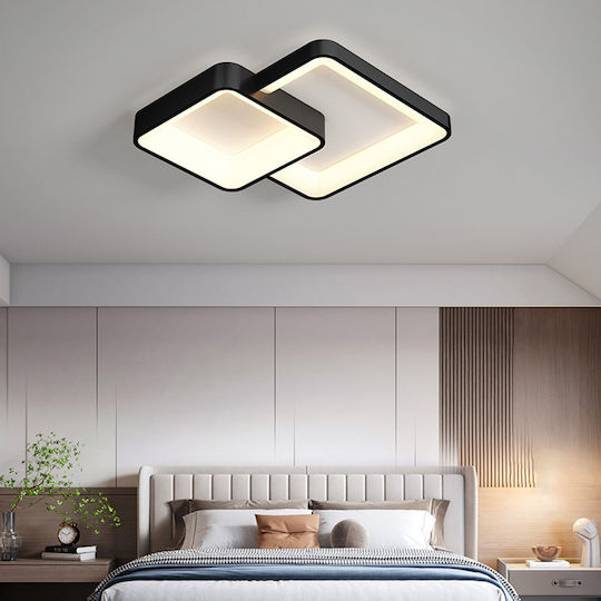 Keskor Plafonieră de Tavan 65buc Neagră cu LED Integrat