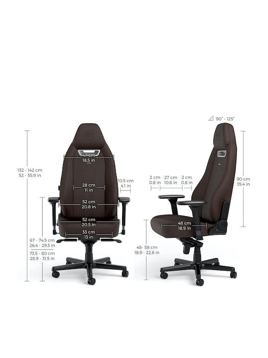 Noblechairs Legend Геймърски стол с регулируеми подлакътници Кафяв