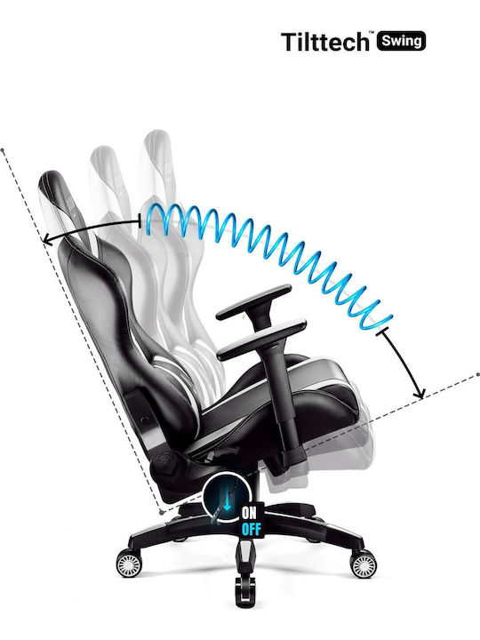 Diablo X-Horn 2.0 King Artificial Leather Gaming Chair with Adjustable Arms Black / White