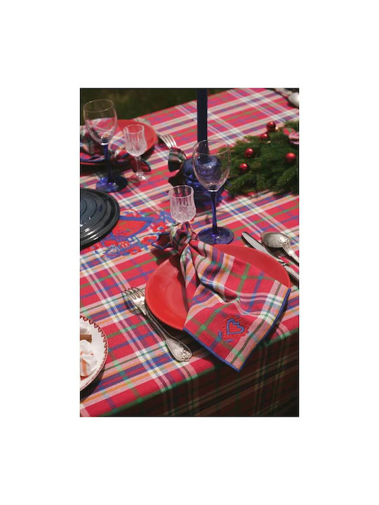 Selected by Pragmatic Tablecloth with Embroidery Red 170x250cm