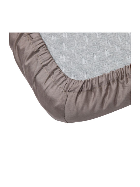Domoletti Bettlaken Doppelter mit Gummiband 140x200+25cm. Taupe