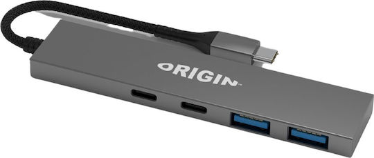 Origin Storage Hub 4 Θυρών USB 3.2 με σύνδεση USB-A Γκρι