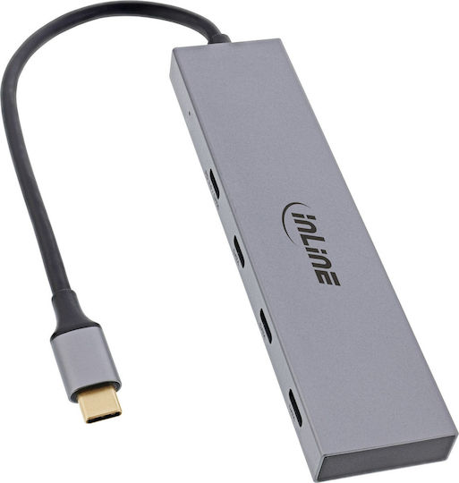 InLine Hub 4 Θυρών USB 3.2 με σύνδεση USB-A Γκρι