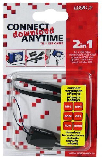 Logo Collection USB 2.0 Cable USB-A male - mini USB-A male Μαύρο 0.3m