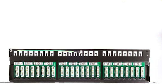 Netrack Unshielded Patch Panel for Rack 0.5U 19" with 24 cat5e / cat7 / cat6 / cat6a Ports Black