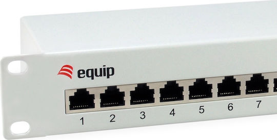 Equip Patch Panel Shielded για Rack 1U 10" 12 Θυρών cat6 Γκρι