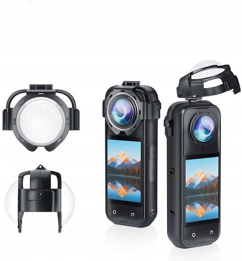 Insta360 X5 Puluz Snap-on Optical Tempered Glass Lens Guard Protective Cover Transparent
