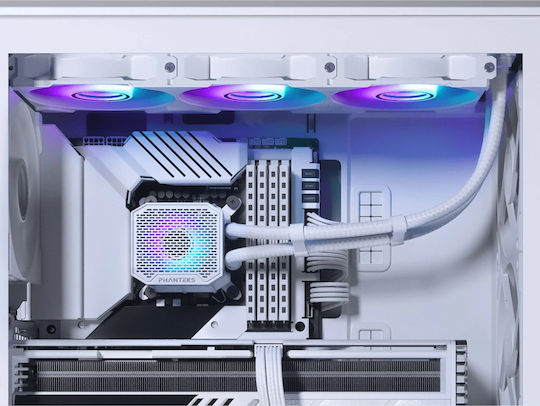 Phanteks Glacier One 360M25 Gen2 Water Cooling System AIO CPU with 3 Fans 120mm and DRGB Lighting White