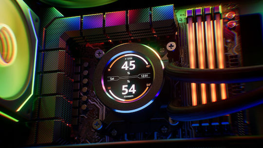Krux HydroGlance 360 ARGB Water Cooling System AIO CPU with 3 120mm Fans