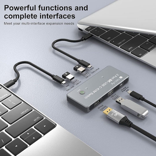 Techly IDATA KVM-DPC8K KVM & Data Switch