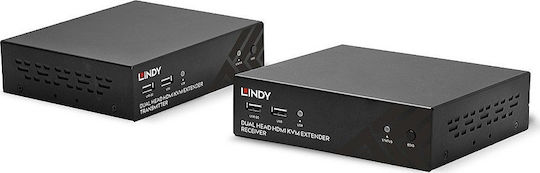 Kvm Switch Lindy 100m Cat.6 Dual Head Hdmi Usb & Rs232 Extender