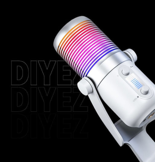 Rampage Diyez RGB Δυναμικό Microfon de birou în Culoarea White