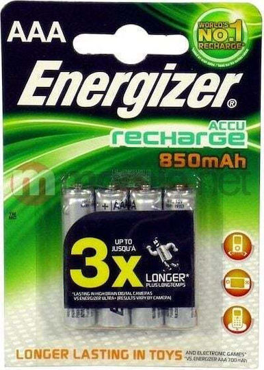 Energizer Power Plus Επαναφορτιζόμενες Μπαταρίες AAA Ni-MH 850mAh 1.2V 4τμχ