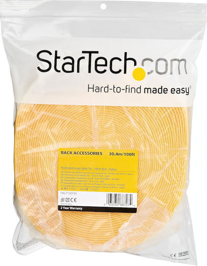 StarTech Δεματικό Καλωδίων Πλαστικό σε Κίτρινο χρώμα (1τμχ) (HKLP100YW)