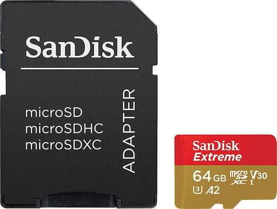 Sandisk Extreme microSDXC 64GB U3 V30 A2 UHS-I 170MB/s