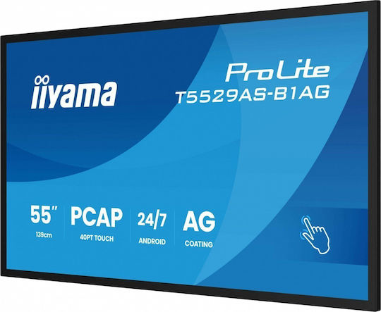 Iiyama T5529AS-B1AG Afișaj Public D-LED VA 4K UHD 55" Cu Ecran Tactil