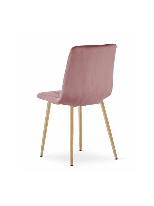 Libra Καρέκλα Κουζίνας Βελούδινη Pink 45x54x86.5εκ.