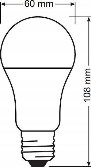 Osram LED Bulb 9W 112mm for Socket E27 and Shape A60 Warm White 806lm with Photocell
