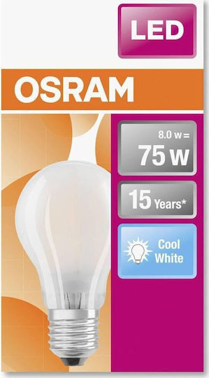 Ledvance CLA75 LED Bulb 7.5W 105mm for Socket E27 and Shape A60 Natural White 1055lm