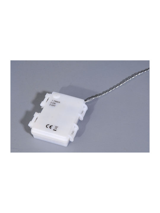 200 Λαμπάκια LED 4μ. x 70εκ. Ψυχρό Λευκό Μπαταρίας τύπου Κουρτίνα