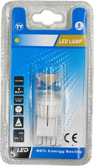 Λάμπα LED 5W για Ντουί G9 Θερμό Λευκό 400lm
