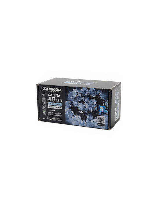 48 Λαμπάκια LED 5.3μ. Ψυχρό Λευκό Μπαταρίας σε Σειρά 48 Λαμπάκια LED 5.3μ. Ψυχρό Λευκό Μπαταρίας σε Σειρά