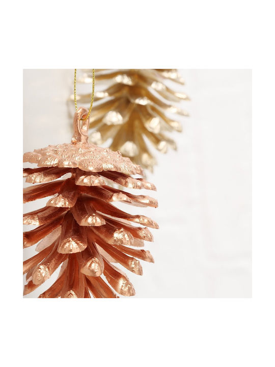 Hanging Ornament Pine Plastic Gold 11cm