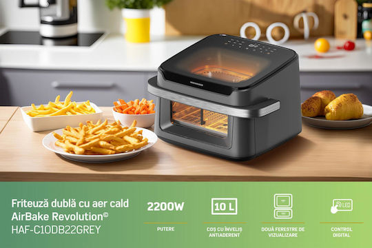Heinner Air Fryer 10lt Μαύρο HAF-C10DB22GREY
