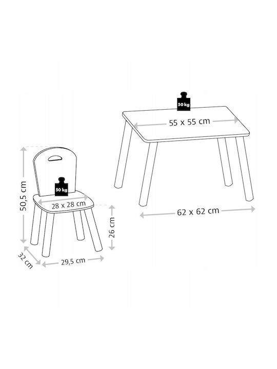 Kesper Kids Table Set with Grey Chairs Kesper