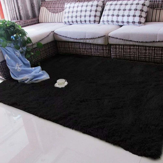Strado Carpets Χαλί Ορθογώνιο Shaggy Μαύρο 60x90cm