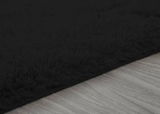 Strado Carpets Χαλί Ορθογώνιο Shaggy Μαύρο 60x90cm
