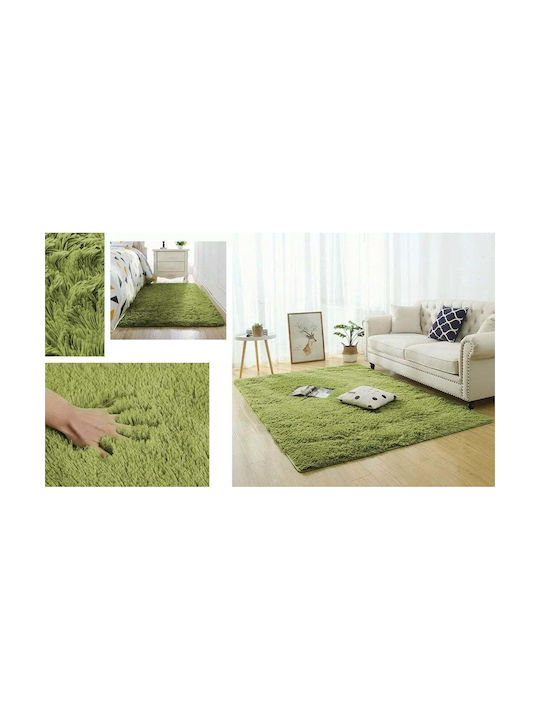 Strado Carpets Teppich Rechteckig Zottelig Synthetisch,Polyester/Cotton/Leather Greengrass