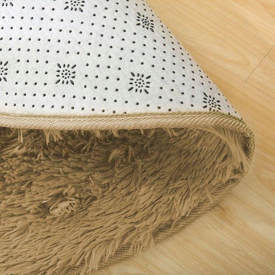 Strado Shaggy Round Rug Cappuccinocamel (Light Brown) Φ100cm