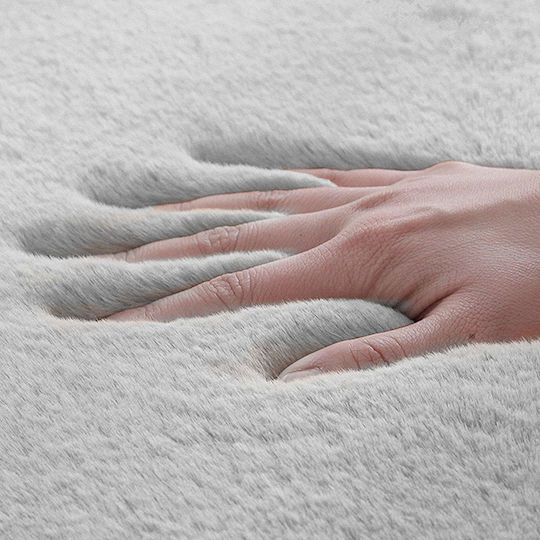 Strado Carpets Χαλί Διάδρομος Shaggy White 80x150cm