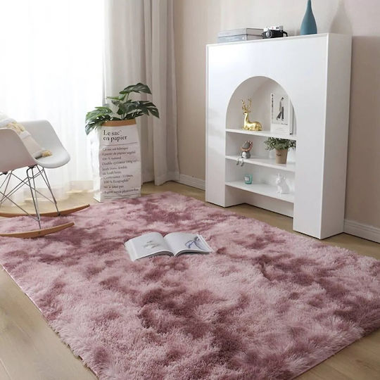Strado Carpets Teppich Rechteckig Zottelig Synthetisch,Polyester/Cotton/Leather Purple