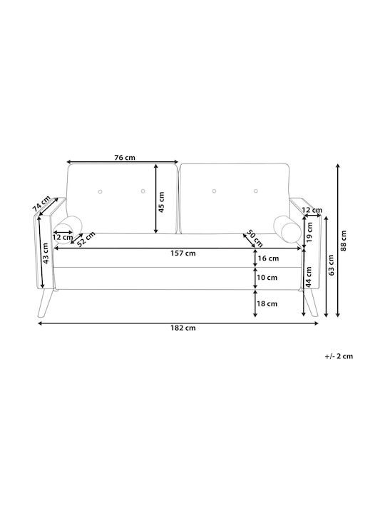 Doppelsitzer Sofa Marineblau 157x50x88cm