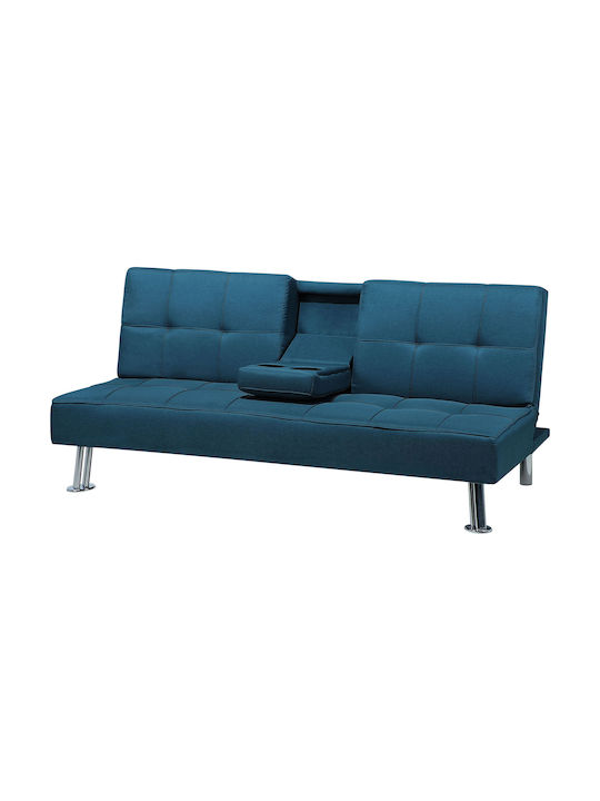 Three-Seater Couch Bed Navy Blue 168x51x77cm