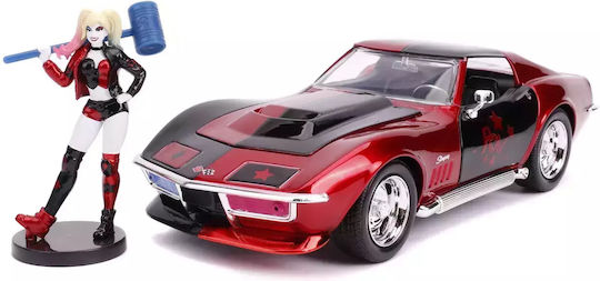 1969 Chevy Corvette Harley Quinn Метален Автомобил Мащаб 1:24
