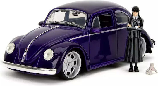 Set Wednesday Metalic Mașină Push Volkswagen Beetle 1:24 Figurină Metalică Wednesday 7cm