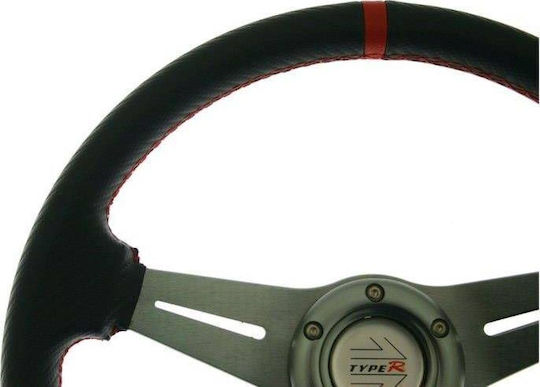 MTuning Aluminium Car Steering Wheel with 35cm Diameter Red