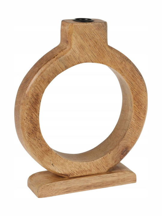 Home&Styling Collection Κηροπήγιο Ξύλινο σε Καφέ Χρώμα 16x21εκ.
