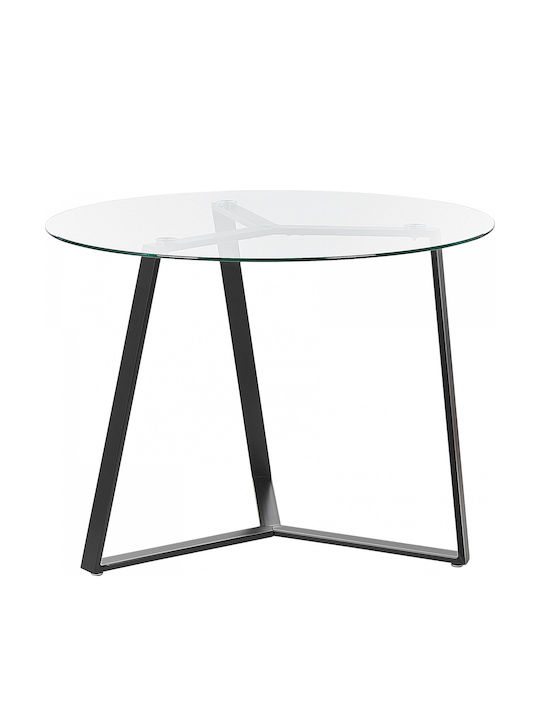 Τραπέζι Τραπεζαρίας Γυάλινο Black 100x100εκ.