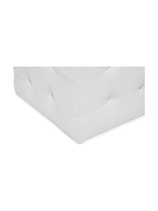 Leather Bench Stool with Storage Space White 72x42x40 cm